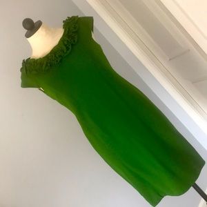 Green ruffle top dress